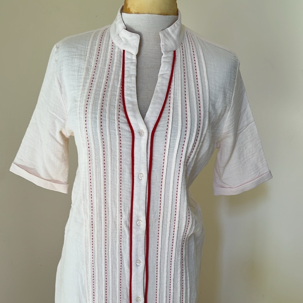 New! Alice Walk medium gauzy cotton pintuck dress with stitching. - Picture 3 of 8